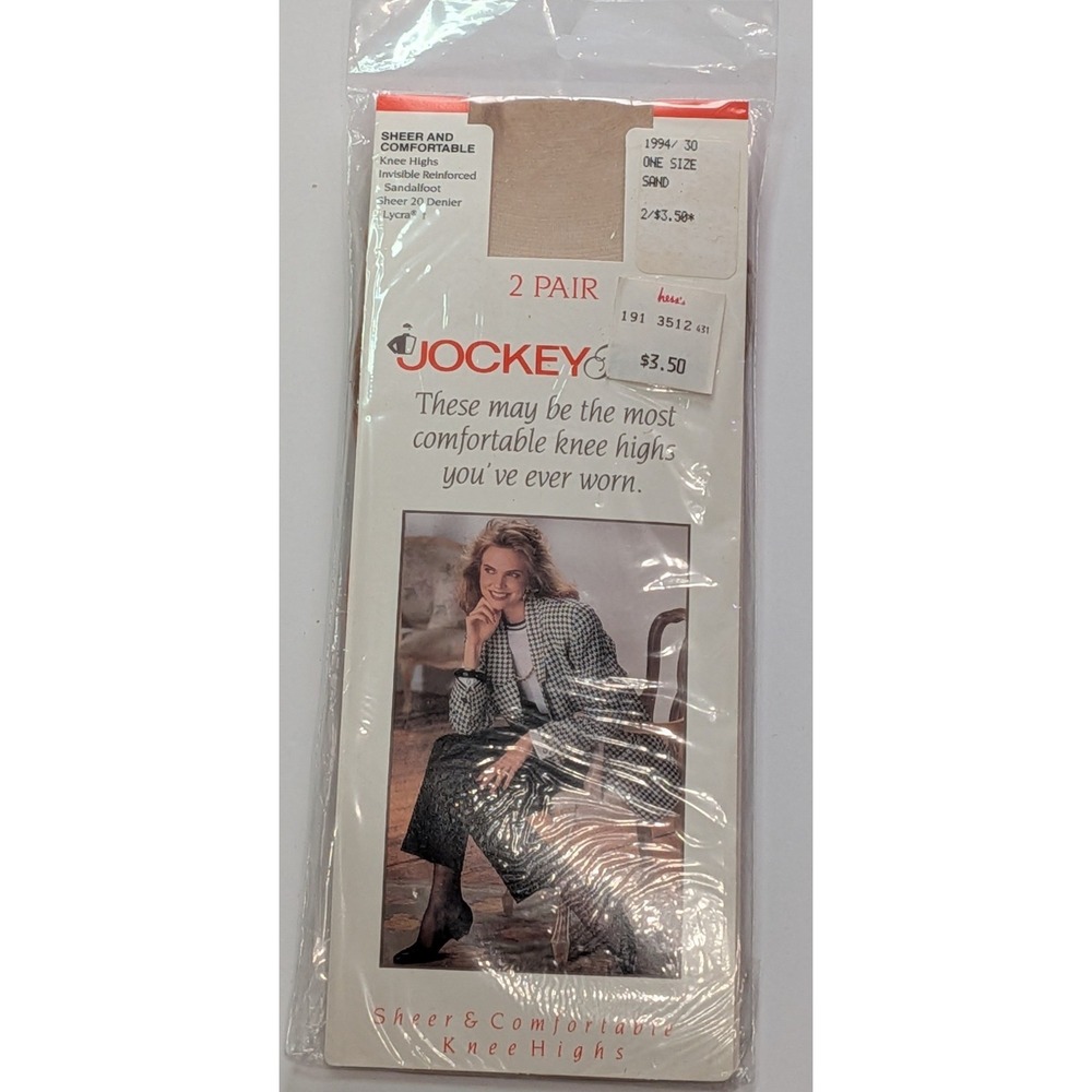 Jockey For Her Knee Highs Women OS Beige Sand NEW 3 Packs 6 Pairs Vintage 1994